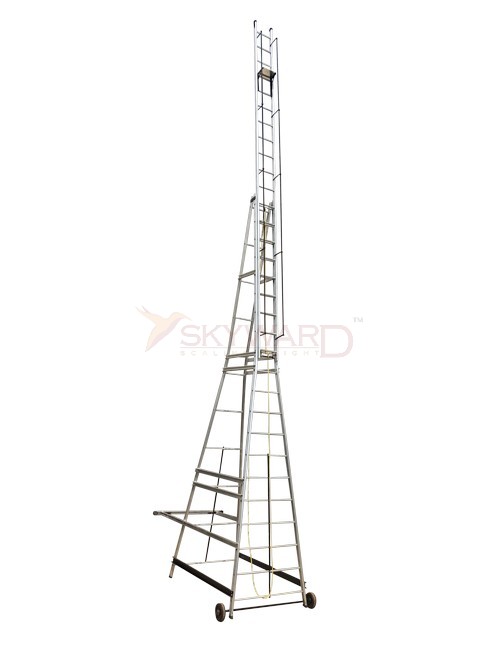 Model No. 1300 Aluminium Self Supported Telescopic Extension Ladder for Home and Industrial Access Use, Professional Extendable Ladder for Maintenance, Repair and Working Tasks